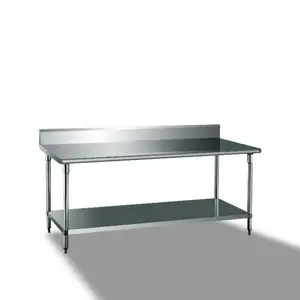 Stainless Steel Work Table Metal Commercial Kitchen Heavy Duty Table With Stainless Steel Adjustable Under Shelf And Table Foot