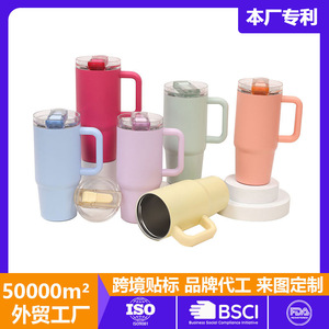 Stainless Steel Tumbler 20oz Flip Top Spout Insulated Cup Large Capacity Travel Water <b>Bottle</b> For Car Household Use - Product Image 5