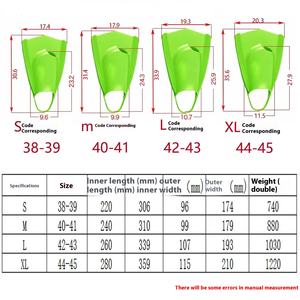 Palmes de natation en silicone avec logo personnalisé professionnel avec palmes de plongée courtes pieds de canard équipement d'entraînement Freestyle - Product Image 5