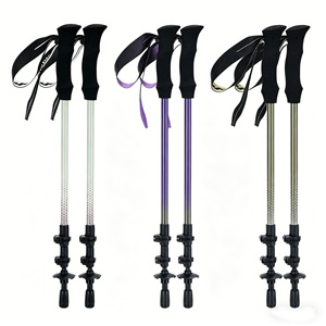 Bastones de Trekking Hibu 3K Ultraligeros de Fibra de Carbono, 3 Secciones Ajustables, Telescópicos, para Senderismo y Caminata - Product Image 2