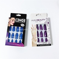 Presse de qualité supérieure sur la boîte à ongles Impression offset Boîtes à ongles de forme personnalisée Boîte d'emballage en papier pour la vente en gros