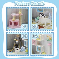 Kits de maison de poupée miniatures colorés Hamaileon avec housse anti-poussière, puzzle en bois 3D, chambre d'animaux mignonne, artisanat pour adultes débutants