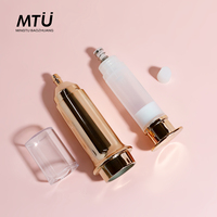 Flacon Airless en Plastique Or Rose, Seringue pour Sérum, Lotion Soin de la Peau 10ml, Échantillon Pompe Huile, Lifting des Yeux, Cosmétiques Écologiques Personnalisés