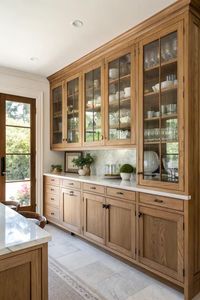 Armoires de <span class=keywords><strong>cuisine</strong></span> américaines en bois massif avec portes en verre vintage, rangement personnalisé pour la rénovation de toute la maison/villa - Product Image 3