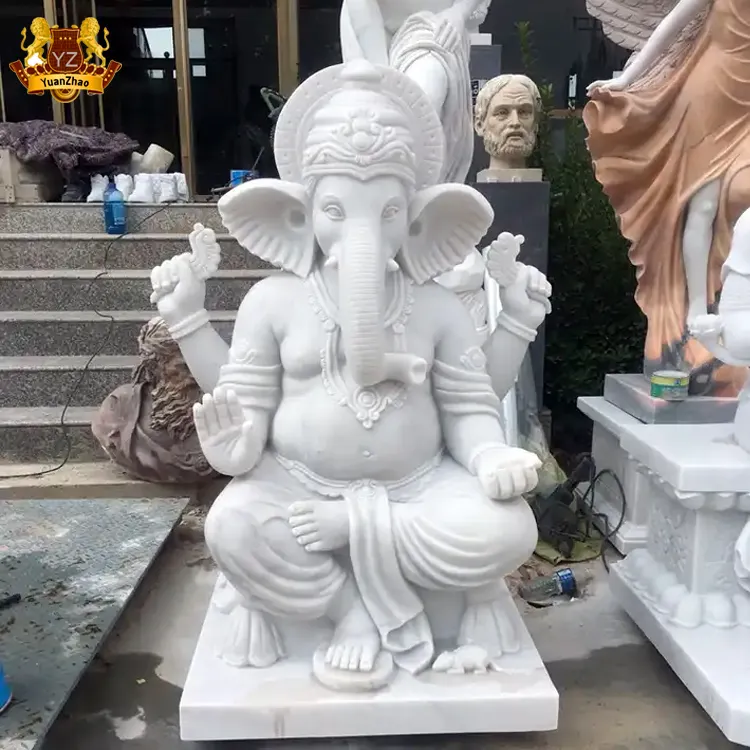 Directly factory marble hindu god outdoor statue natural stone ganesha statue