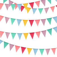 Guirlande de fanions de carnaval de 100 mètres (328 pieds), rouge et blanc, en forme de triangle, pour la décoration de Noël, d'anniversaire et de fête