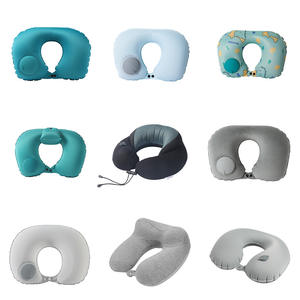 Almohada inflable en forma de U para el cuello, almohada de apoyo portátil para viajes, material de poliéster de color sólido, diseño ligero para adultos - Product Image 2