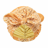 Zifeng OEM Hijab Afrika Pre Knot Inner Hijab Wanita Muslim Penutup Rambut Rontok Motif Paisley Bonnet Topi CE untuk Pemakaian Sehari-hari