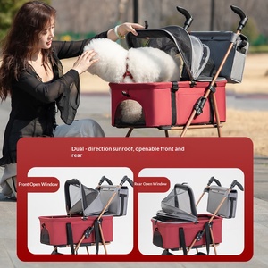 Poussette pliable légère pour animaux de compagnie, avec panier détachable et poignée rotative à 360°, pour chiens et chats de petite et moyenne taille, idéale pour l'extérieur - Product Image 3