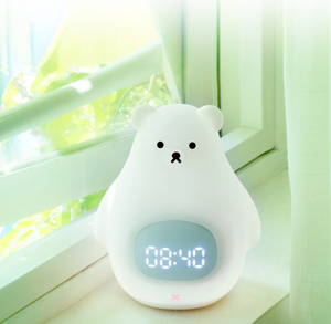 Cute White Bear Silicone Night Light With <b>Touch</b> Alarm Clock USB Rechargeable Sleeping <b>Lamp</b> For Kids Nursery Bedroom - Product Image 5