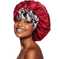 Bonnets en satin élastique de grande taille, bonnet de sommeil africain imprimé à large bande, pour femmes, voyage décontracté, utilisation en polyester, plage, extérieur