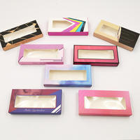 HG5890 Vente en gros Boîte à cils Boîte en carton avec impression de logo personnalisé Boîtes d'emballage en papier pour faux cils beauté estampage feuille d'or rose