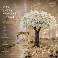 Grand Arbre Artificiel de Fleurs de Cerisier Blanches, en Soie, de Qualité Supérieure, pour Décoration Intérieure de Mariage
