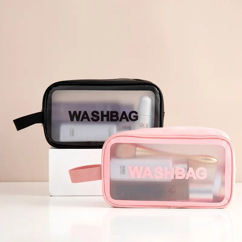 Choice Fun PU Waterproof Makeup Bag Portable Large Capacity Transparent Wash Travel Cosmetics Storage Bag Swimming Bag