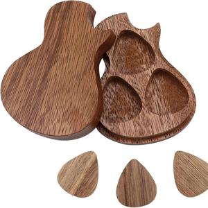 Caja de Almacenamiento para Púas de Guitarra de Madera, Forma de Corazón, Juego de Púas de Madera Maciza para Ukelele, Accesorios para Guitarra - Product Image 1