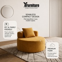 Fauteuil de relaxation moderne en tissu, sans structure, avec dossier incurvé et rembourré, idéal pour appartement et salon