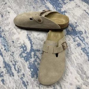 Sandales GLADIATOR pour hommes toutes saisons en <span class=keywords><strong>cuir</strong></span> véritable beige, mules, sabots, chaussures de plage, de voyage et de marche en plein air - Product Image 3