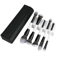 Pinceaux de maquillage en poils synthétiques de qualité supérieure, 10 pièces, manche noir et blanc, kit de pinceaux pour le visage et les yeux, pinceau pour fond de teint, contour, illuminateur