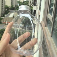 500ml 휴대용 재사용 가능한 PET 음료 병, 투명한 밀크티, 커피, 주스용, 평평한 원형 디자인, 소다 및 테킬라용