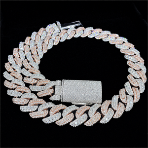 Luxury Moissanite Cuban Link <b>Chain</b> Necklace 925 Silver 18K Gold Plated <b>Iced</b> <b>Out</b> Hip Hop Jewelry for Men Women - Product Image 2