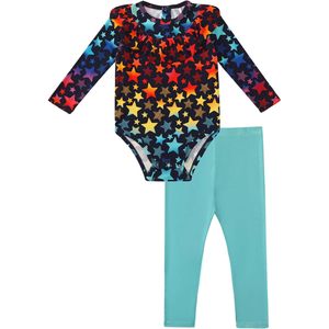 Conjunto de Body y Pantalón para Bebé al por Mayor, Manga Larga, Estampado de Estrellas, Unisex, Ropa de Punto Suave, Estilo Casual - Product Image 1