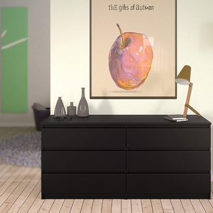 Muebles para el hogar pecho <span class=keywords><strong>ancho</strong></span> <span class=keywords><strong>de</strong></span> 6 cajones (3 + 3) En trufa <span class=keywords><strong>de</strong></span> roble muebles <span class=keywords><strong>de</strong></span> sala <span class=keywords><strong>de</strong></span> tablero <span class=keywords><strong>de</strong></span> partículas MDF - Product Image 4