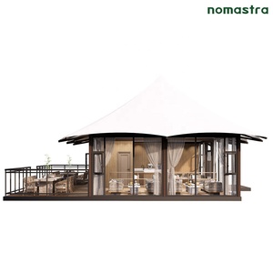 लक्जरी स्टील फ्रेम ग्लास पर्दे की दीवार के साथ लक्जरी स्टील फ्रेम ग्लैम्पिंग तम्बू - Product Image 3