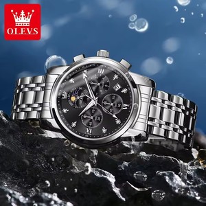 Moon Phase Men's Watches <b>Automatic</b> <b>Chronograph</b> Waterproof Luminous Classic Original Quartz Watches Man 3655 Watch Men - Product Image 2