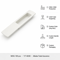Manija Empotrada de Aluminio 65.22.092, Tirador Empotrado para Puertas Correderas de Vidrio y Metal, Diseño Moderno para Cocinas y Hoteles