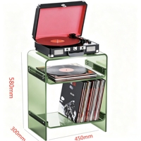 Support de tourne-disque en acrylique, design moderne et créatif, multicouche, teinté vert, livraison rapide, directement de l'usine