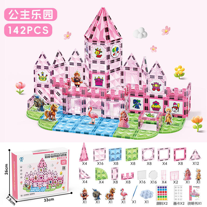 บล็อคแม่เหล็กติดเพชรเจ้าหญิงสวรรค์142ชิ้น