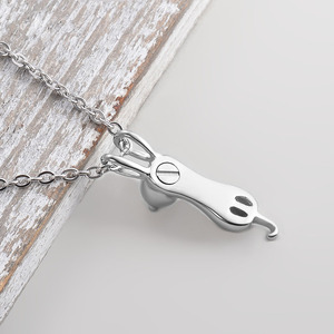 Niedliche Katzen-Urnen-Anhänger aus Edelstahl, Haustier-Einäscherungs-Schmuck, Gedenk-Asche-Andenken-Halskette für Hochzeiten, Tierasche-Gedenkurne - Product Image 3