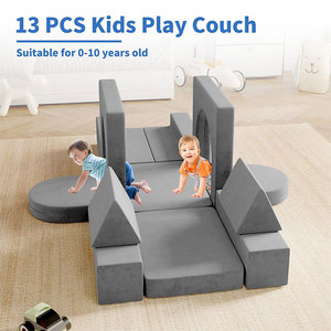 Childrens Play <b>Sofa</b> Modular Foam Indoor Furniture For <b>Kids</b> With Velvet Cover And Smooth Zipper - Product Image 2
