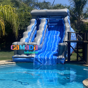 商業用グレード大型中国ブローアップウォータースライドパーク巨大屋外用ビッグ格安インフレータブルウォータースライド大人用子供用プール付き - Product Image 2