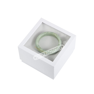 Boîte-cadeau de luxe personnalisée avec couvercle et base pour bracelet avec fenêtre transparente en PVC et insert en mousse de velours pour emballage de bijoux - Product Image 4