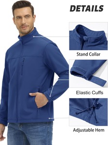 Veste Softshell légère unisexe, élégante, écologique, imperméable et en toutes saisons, avec poche sur le support et logo personnalisé pour l'hiver, pour hommes - Product Image 4