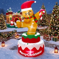 Homme en pain d'épices gonflable dansant pour Noël, décoration de Noël, décoration gonflable pour Noël et Nouvel An, lumière LED