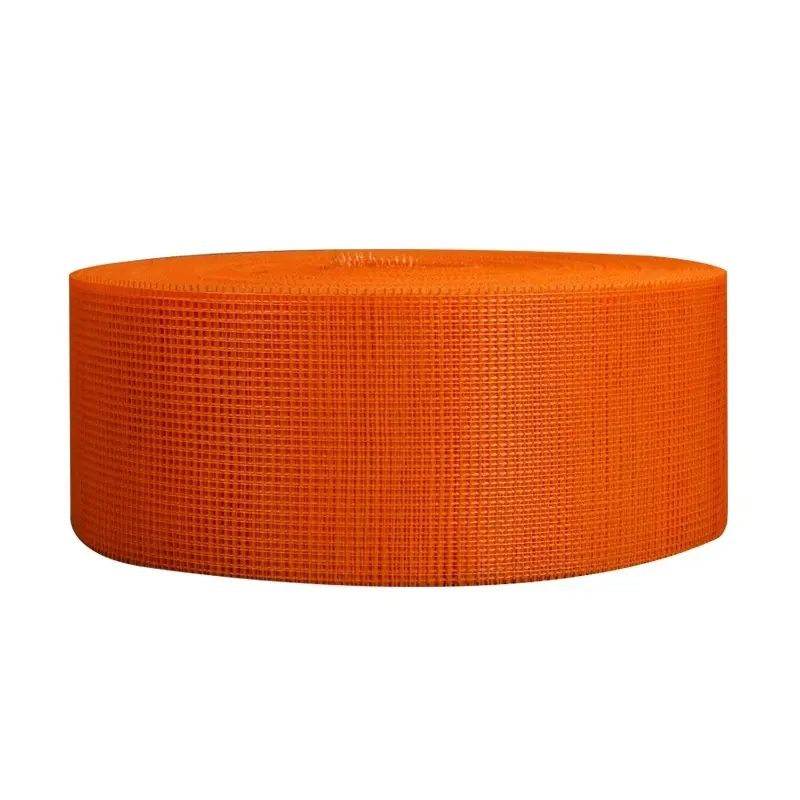 Çin tedarikçisi Alkali dayanıklı fiberglas Net 120g/m2 5*5 yüksek mukavemetli fiberglas duvar kafesleri tel turuncu rulo bant