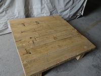 Table basse carrée en bois massif de dessus épais en bois récupéré rustique rustique chinois