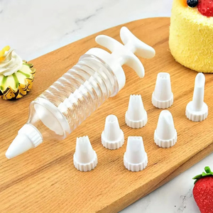 En gros, Nouveau Distributeur de Pâte à Pâtisserie en Plastique à 8 Ports avec Douilles pour Glaçage et Décoration de Gâteaux, Outil de Décoration de Tubes pour la Cuisine Domestique - Product Image 5