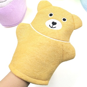 Ensemble de gants de bain pour bébé en forme d'animaux mignons, gants de bain en tissu éponge pour nourrissons, gants exfoliants double face, vente en gros OEM - Product Image 6