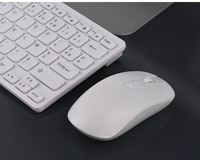Ensemble clavier et souris sans fil AZERTY français 2,4 G, fin, 78 touches, combo clavier de bureau pour PC, ordinateur portable, ordinateur de bureau, Mac, Windows