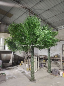 Árbol de hojas verdes artificiales grandes, árbol de flor de cerezo de olivo artificial, para decoración de fiestas - Product Image 6