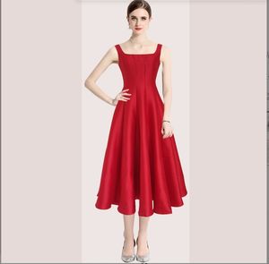 Robe rétro de couleur unie de style français Hepburn - Product Image 6