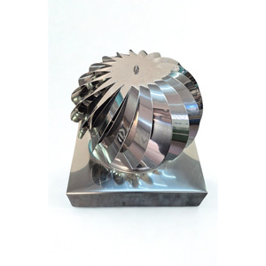 <b>Square</b> Wind Driven Chimney Cowl Stainless Steel 304 KIWA Certified Industrial Design Made in Italy for Flue Gas Air Exhaust - Product Image 2