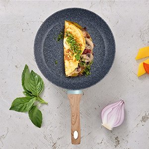 Padella Antiaderente <span class=keywords><strong>in</strong></span> Alluminio Forgiato Rivestito <span class=keywords><strong>in</strong></span> <span class=keywords><strong>Pietra</strong></span> di Marmo Durevole 24cm (9,5 Pollici), Altre Dimensioni Disponibili. - Product Image 3