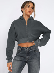 <span class=keywords><strong>Felpa</strong></span> da <span class=keywords><strong>Donna</strong></span> Trendy con Zip e <span class=keywords><strong>Maniche</strong></span> Lunghe, Stile Streetwear, per Primavera, Autunno e Inverno - Product Image 3