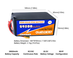 CHANDA 6S 22.2VLipo 배터리 세미 솔리드 스테이트 5C/10C FPV 드론 배터리 29500/30000/33000/36000/39000 시리즈 리튬 이온 팩 - Product Image 2