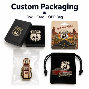 Souvenirs Route 66 personnalisés : Porte-clés, épingles de revers, badges, aimants de réfrigérateur en alliage de zinc avec cartes de support et logo pour les boutiques touristiques - Product Image 6