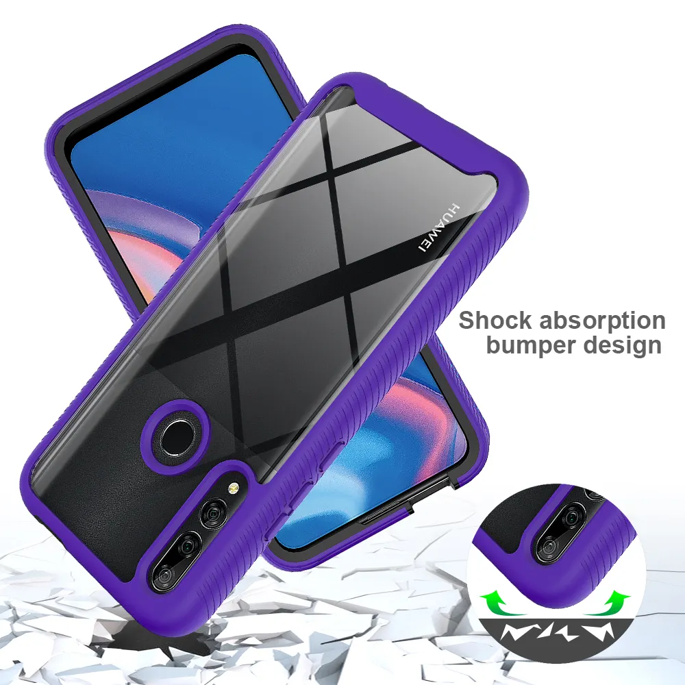 Rugged Edge Hard Clear Acrylic Back Bumper Case For Huawei Y9 Prime 2019 Armor Case Cover